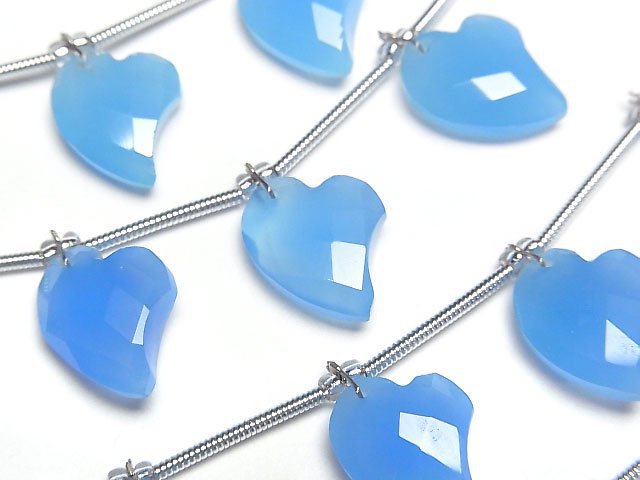 [Video] Blue Chalcedony Heart cut 13x10mm half or 1strand (6pcs)