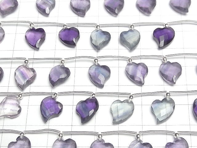 [Video] Multicolor Fluorite AAA Heart cut 13x10mm half or 1strand (6pcs)