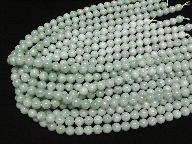 [Video] Burmese Jadeite AAA Round 8mm 1/4-1strand beads (aprx.15inch/38cm)