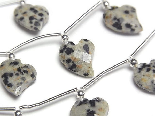 [Video] Dalmatian Jasper Heart cut 13x10mm half or 1strand (6pcs)