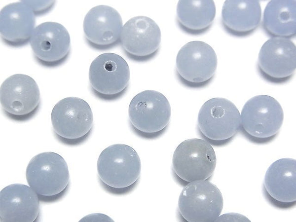 [Video]Angelite AA++ Half Drilled Hole Round 6mm 10pcs