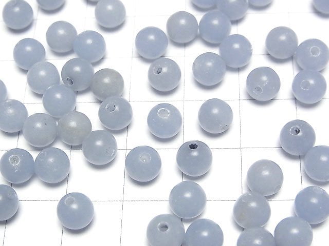 [Video]Angelite AA++ Half Drilled Hole Round 6mm 10pcs