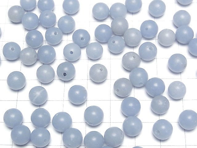 [Video]Angelite AA++ Half Drilled Hole Round 8mm 5pcs