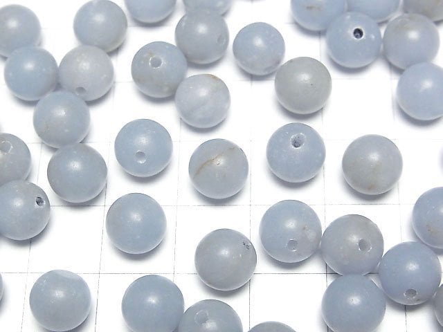 [Video]Angelite AA Half Drilled Hole Round 8mm 5pcs