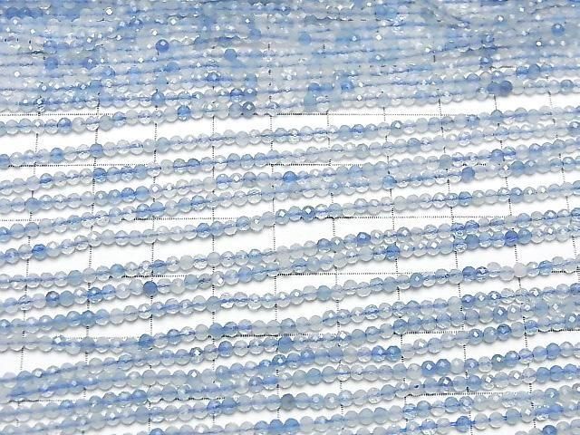 深藍海藍寶石 AA+ 切面圓珠 2mm 1串 (約15英吋/37公分) 高品質！