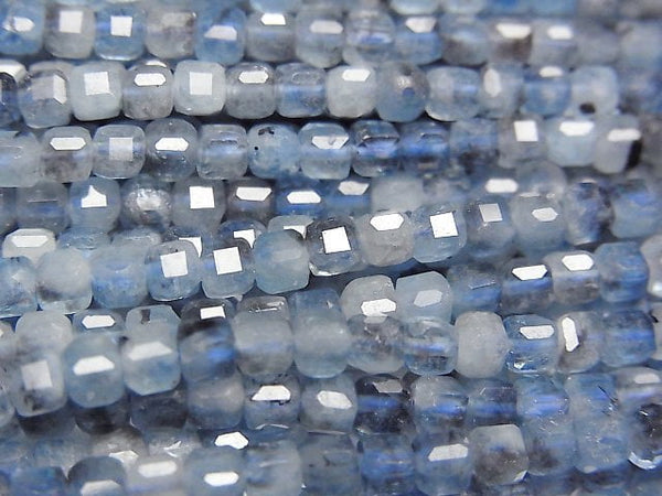 [Video]High Quality! Deep Blue Aquamarine AA+ Cube Shape 3x3x3mm 1strand beads (aprx.15inch/37cm)