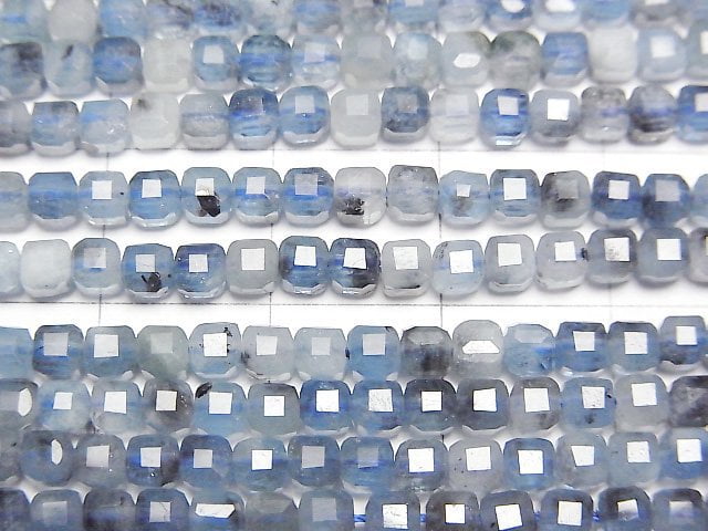 [Video]High Quality! Deep Blue Aquamarine AA+ Cube Shape 3x3x3mm 1strand beads (aprx.15inch/37cm)