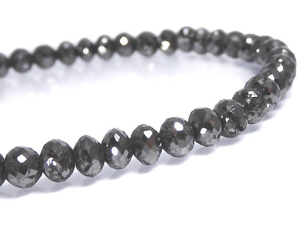 [Video][One of a kind] [1mm hole] Black Diamond Faceted Button Roundel Bracelet NO.1