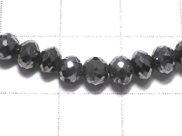 [Video][One of a kind] [1mm hole] Black Diamond Faceted Button Roundel Bracelet NO.1