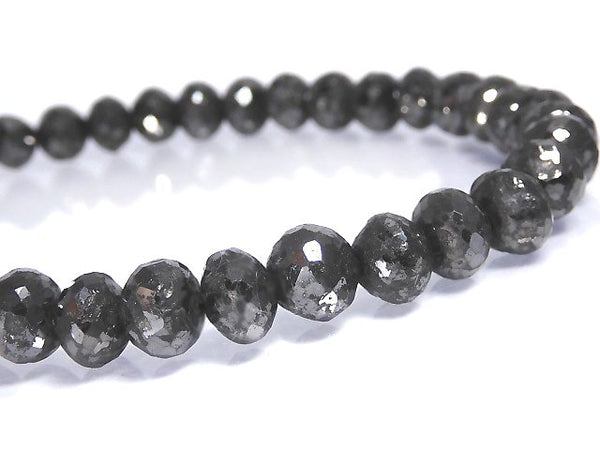 [Video][One of a kind] [1mm hole] Black Diamond Faceted Button Roundel Bracelet NO.3