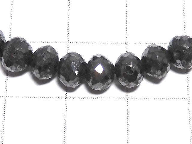 [Video][One of a kind] [1mm hole] Black Diamond Faceted Button Roundel Bracelet NO.3