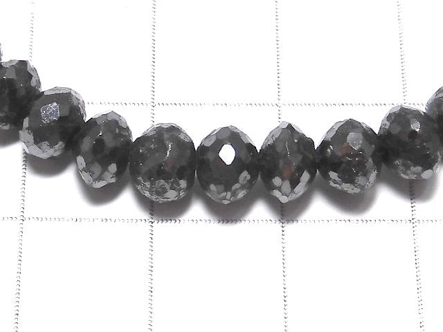 [Video][One of a kind] [1mm hole] Black Diamond Faceted Button Roundel Bracelet NO.4