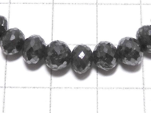 [Video][One of a kind] [1mm hole] Black Diamond Faceted Button Roundel Bracelet NO.5