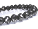 [Video][One of a kind] [1mm hole] Black Diamond Faceted Button Roundel Bracelet NO.6