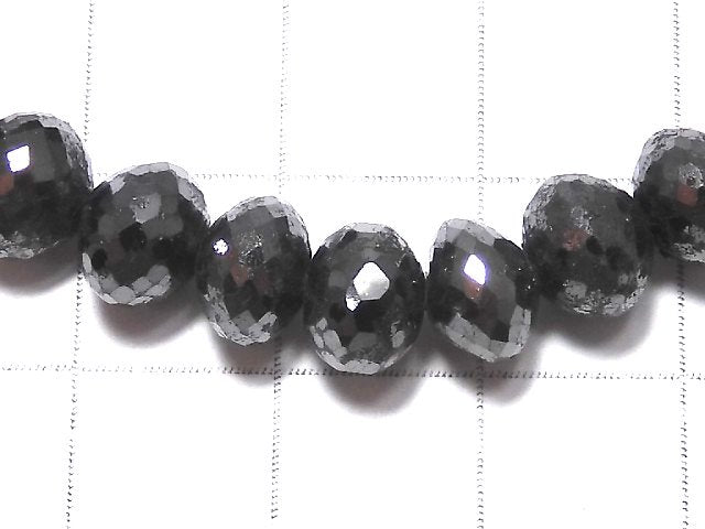 [Video][One of a kind] [1mm hole] Black Diamond Faceted Button Roundel Bracelet NO.7