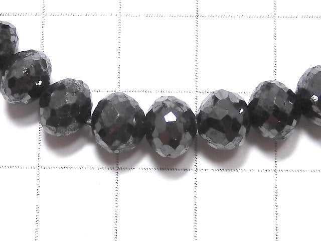 [Video][One of a kind] [1mm hole] Black Diamond Faceted Button Roundel Bracelet NO.8