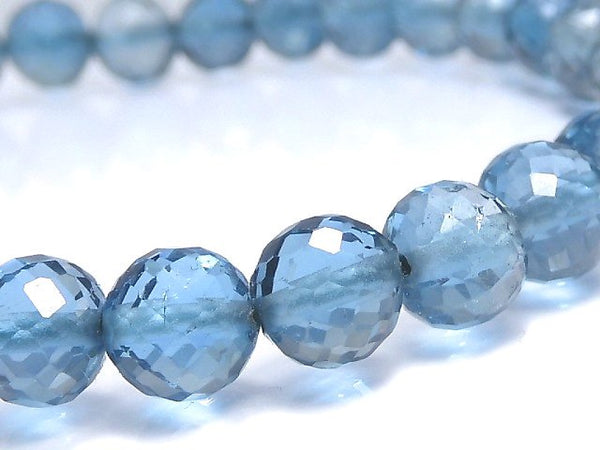 [Video][One of a kind] High Quality London Blue Topaz AAA- Faceted Round 6mm Bracelet NO.6