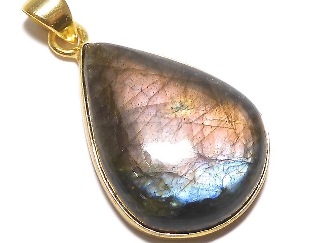 [Video][One of a kind] Labradorite AAA Pendant 18KGP NO.246