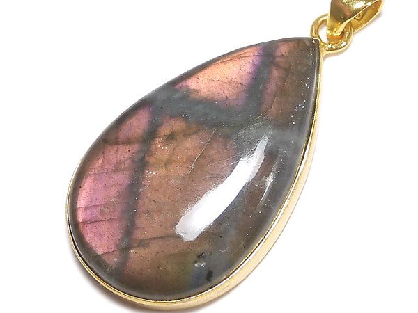 [Video][One of a kind] Labradorite AAA Pendant 18KGP NO.250