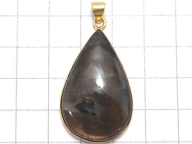 [Video][One of a kind] Labradorite AAA Pendant 18KGP NO.251