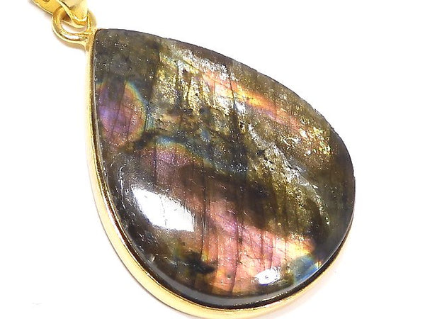 [Video][One of a kind] Labradorite AAA Pendant 18KGP NO.256