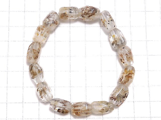 [Video][One of a kind] Oil in Quartz Faceted Nugget Bracelet NO.106