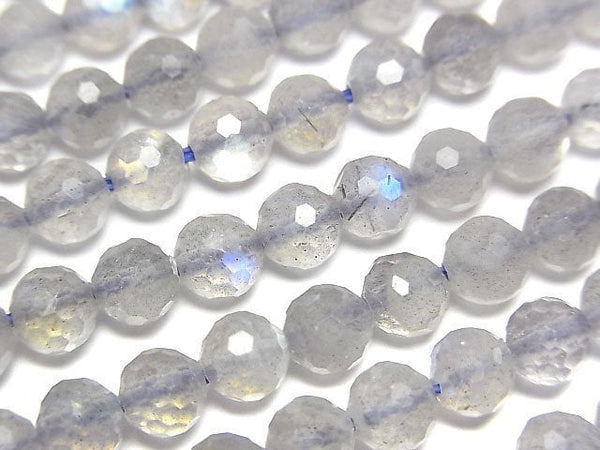 [Video]High Quality! Labradorite AAA- 128Faceted Round 5mm 1strand beads (aprx.15inch/36cm)