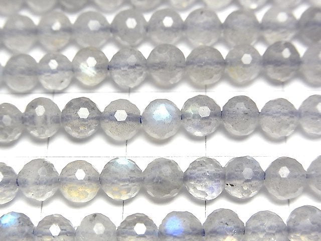 [Video]High Quality! Labradorite AAA- 128Faceted Round 5mm 1strand beads (aprx.15inch/36cm)