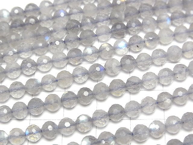 [Video]High Quality! Labradorite AAA- 128Faceted Round 5mm 1strand beads (aprx.15inch/36cm)