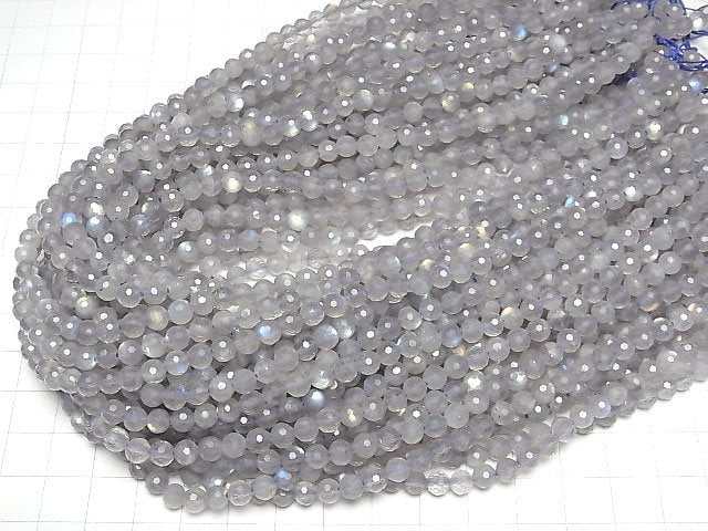 [Video]High Quality! Labradorite AAA- 128Faceted Round 5mm 1strand beads (aprx.15inch/36cm)