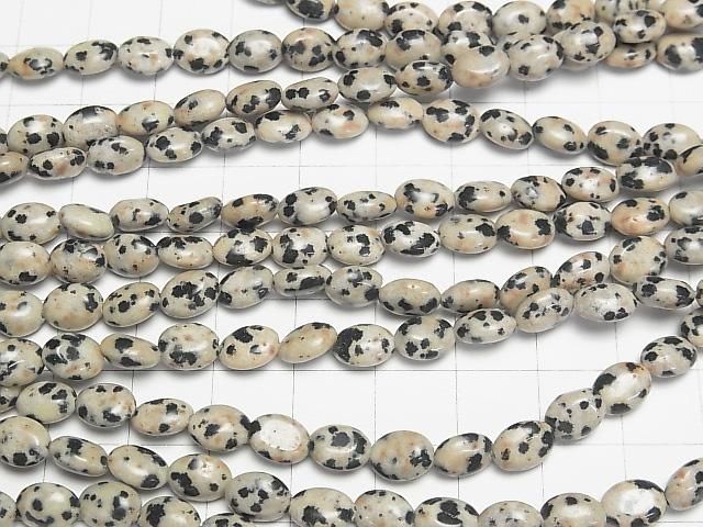 [Video] Dalmatian Jasper Oval 8x6mm 1strand beads (approx. 15 inches/37 cm)