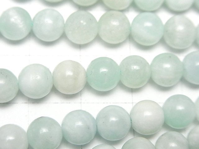 [Video] Blue Aragonite Round 6.5mm 1strand beads (aprx.15inch/36cm)