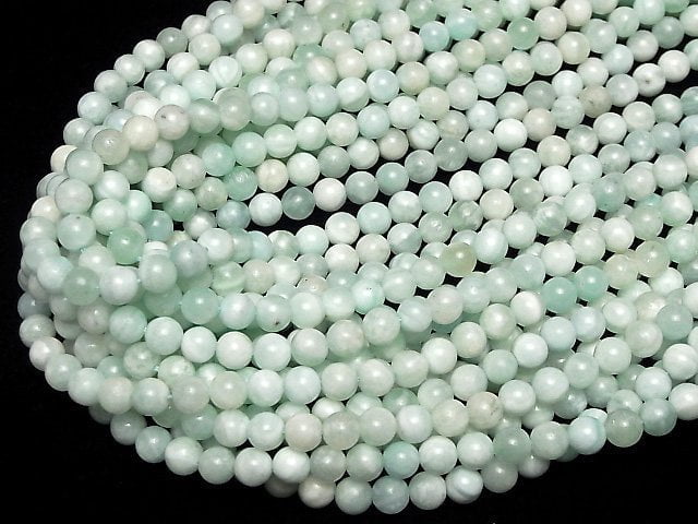 [Video] Blue Aragonite Round 6.5mm 1strand beads (aprx.15inch/36cm)