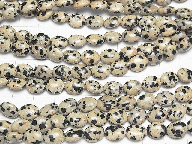 [Video] Dalmatian Jasper Oval 10x8mm half or 1strand beads (aprx.15inch/37cm)