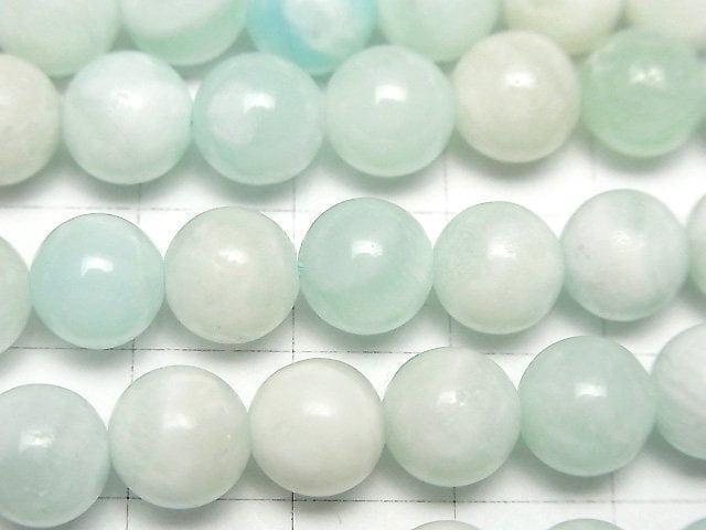 [Video] Blue Aragonite Round 8.5mm 1strand beads (aprx.15inch/38cm)