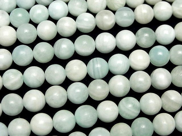 [Video] Blue Aragonite Round 8.5mm 1strand beads (aprx.15inch/38cm)