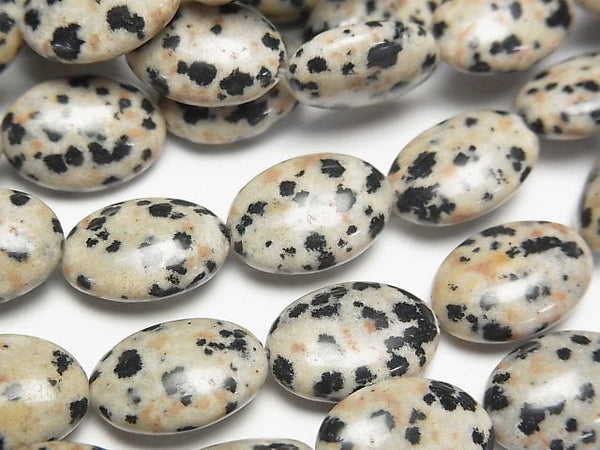 [Video] Dalmatian Jasper Oval 14x10mm half or 1strand beads (aprx.15inch/37cm)