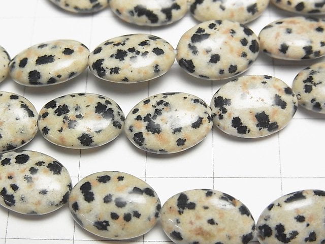 [Video] Dalmatian Jasper Oval 14x10mm half or 1strand beads (aprx.15inch/37cm)