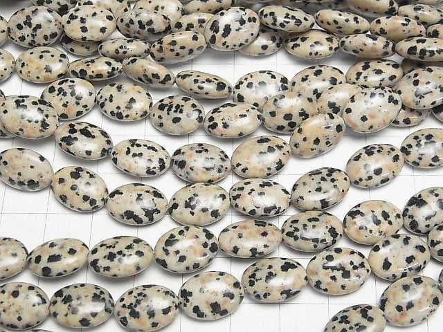 [Video] Dalmatian Jasper Oval 14x10mm half or 1strand beads (aprx.15inch/37cm)