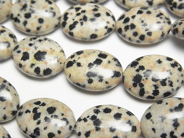 [Video] Dalmatian Jasper Oval 16x12mm half or 1strand beads (aprx.15inch/37cm)