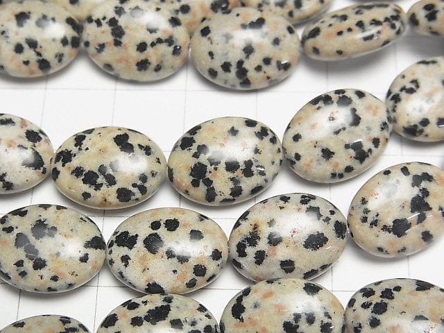 [Video] Dalmatian Jasper Oval 16x12mm half or 1strand beads (aprx.15inch/37cm)