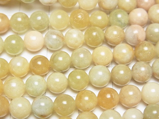 [Video]Heliodor-Green Beryl Round 6.5mm 1strand beads (aprx.15inch/36cm)