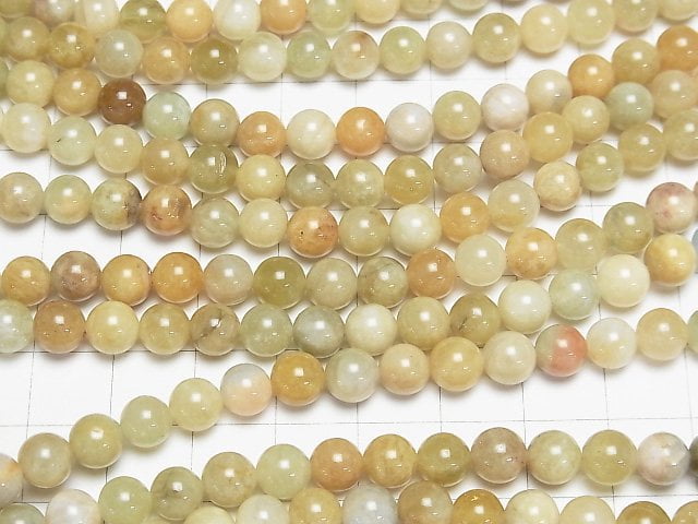 [Video]Heliodor-Green Beryl Round 6.5mm 1strand beads (aprx.15inch/36cm)