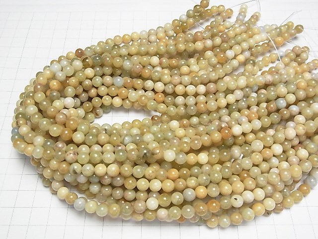 [Video]Heliodor-Green Beryl Round 6.5mm 1strand beads (aprx.15inch/36cm)