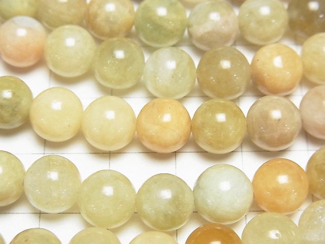 [Video]Heliodor-Green Beryl Round 8.5mm 1strand beads (aprx.15inch/36cm)