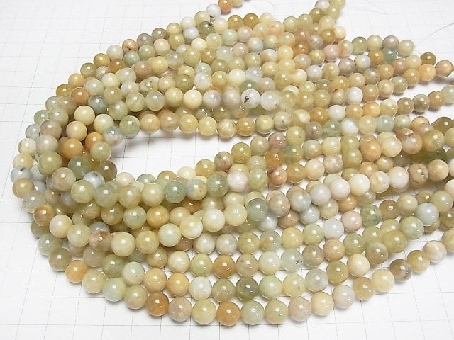 [Video]Heliodor-Green Beryl Round 8.5mm 1strand beads (aprx.15inch/36cm)