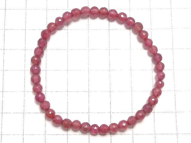 [Video][One of a kind] High Quality Ruby AAA- Faceted Round 4.5mm Bracelet NO.1