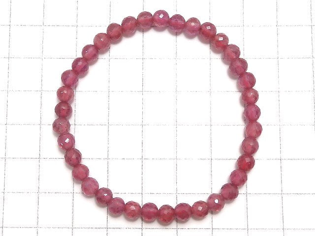 [Video][One of a kind] High Quality Ruby AAA- Faceted Round 4.5mm Bracelet NO.2