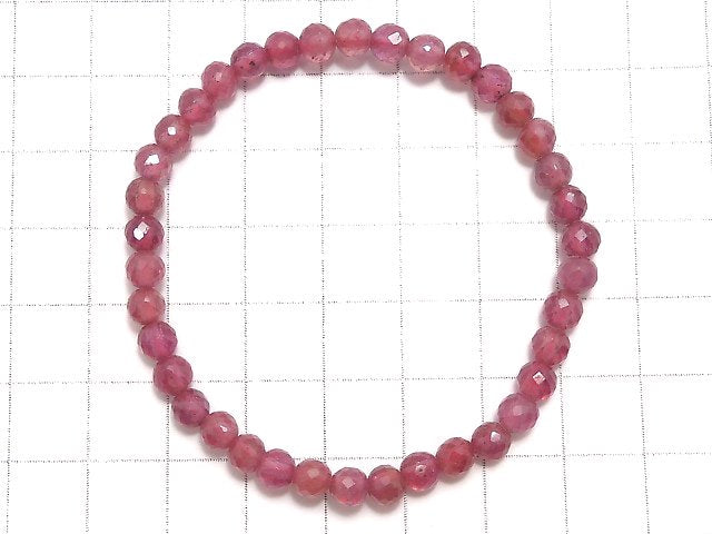 [Video][One of a kind] High Quality Ruby AAA- Faceted Round 4.5mm Bracelet NO.3