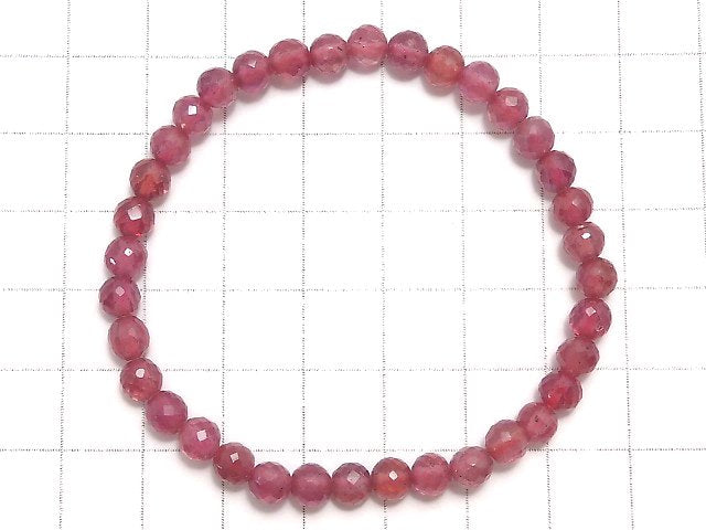 [Video][One of a kind] High Quality Ruby AAA- Faceted Round 5mm Bracelet NO.4